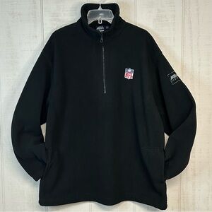 NFL Mens Fleece Pullover Sweatshirt XL 1/4 Zip Pockets Black Athleisure Football